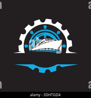 Cruise ship logo. Vector illustration of a cruise ship logo Stock Vector