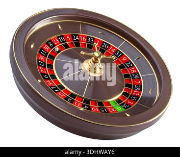 Roulette wheel on transparent background 3d Stock Photo