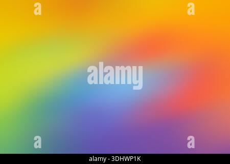 Bright rainbow gradient orange violet yellow background. Various blurry spots Stock Photo