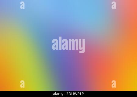 Bright rainbow gradient orange violet yellow background. Various bright blurry spots Stock Photo