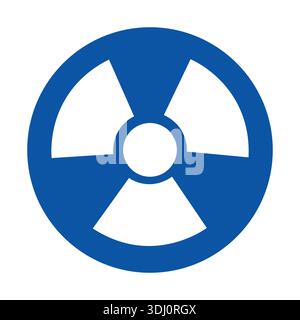 This image features a blue radiation symbol prominently displayed on a white background. It serves as a universal indicator of hazardous materials and Stock Vector