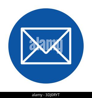This image features a simple email icon within a blue circle, representing communication. Ideal for digital platforms, user interfaces, and marketing Stock Vector