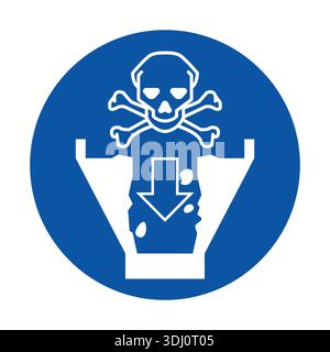 This image depicts a hazardous waste disposal sign featuring a skull and crossbones symbol, emphasizing safety and caution in waste management. Stock Vector