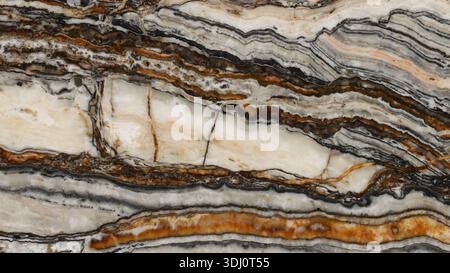 Banded onyx high resolution Italian marble textures are used for home interior decoration and as surface backgrounds for ceramic wall tiles. Stock Photo