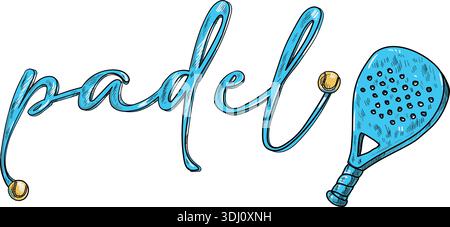 Horizontal Padel Tennis with Rackets and Balls. vector illustration Stock Vector