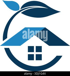 eco leaf home logo. Nature green house concept design icon vector. Pro Vector Stock Vector