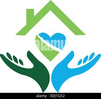 Creative happy family love logo design isolated people community logo vector design template Stock Vector