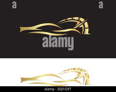 Golden color modern Car icon  illustration vector design Stock Vector