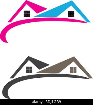 Home design icon and Real estate logo icon design template vector Stock Vector