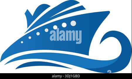 Low Poly and Ship Boat logo design, Vector design template pro Vector Stock Vector