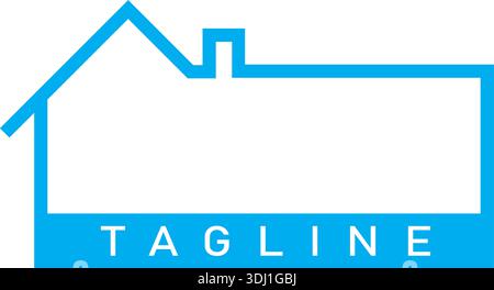 Home design and  tagline or text here logo design Stock Vector