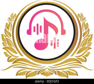 Music house design element vector with creative concept idea Stock Vector