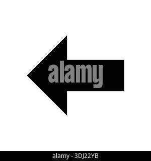 Bold Black Left Arrow Icon for Navigation, Back Button, or Direction Stock Vector