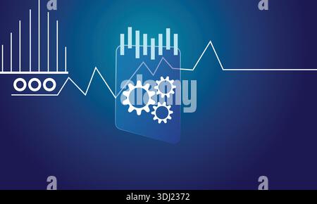 Data Analytics and Performance Monitoring Illustration for Business Intelligence and Optimization Stock Vector