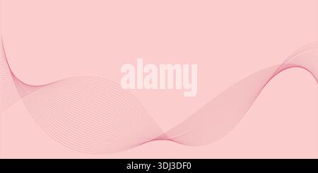 Abstract flowing wave lines forming smooth curves across an empty background Stock Vector