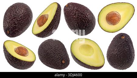 Hass avocado isolated on white background, full depth of field Stock Photo