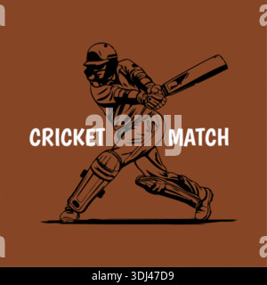 A vector illustration for a cricket match design. Stock Vector