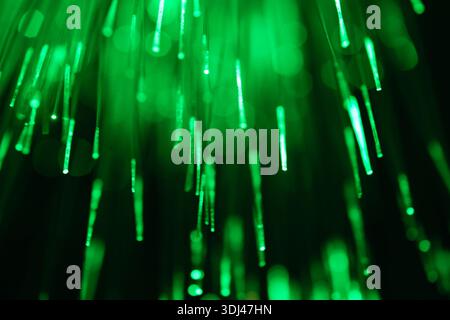 Abstract green background with bokeh defocused lights and flares Stock Photo