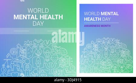 World Mental Health International Day Stock Vector