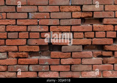 Brick wall of an old building along US-2 in Saco, Montana, USA Stock Photo