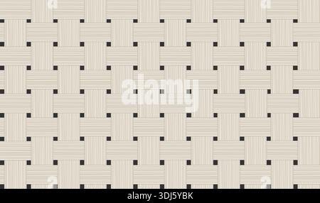 A professional seamless vector pattern featuring a classic basketweave or rattan texture. Stock Vector