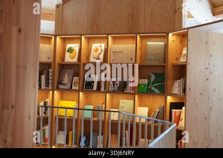 A bookcase with many books on it. The books are arranged in a way that makes it easy to find a specific book. The books are of different sizes and col Stock Photo