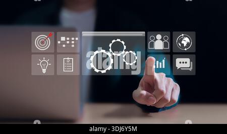 Automation workflow optimization ideas industrial business process marking Stock Photo
