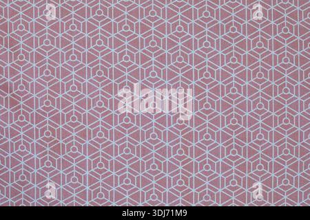Cotton material with pink geometric pattern Stock Photo