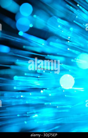 Blue optical filaments, concept of high speed Internet and communications Stock Photo