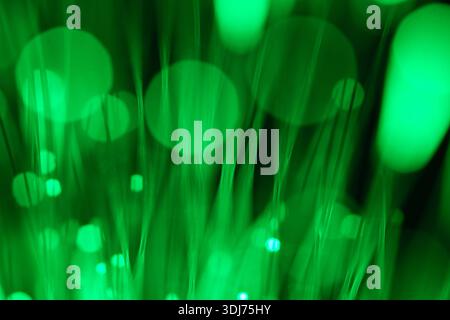 Green fiber optic glow is an abstract technological matrix Stock Photo