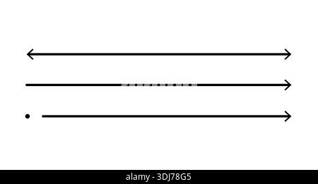 Set of long, straight arrows. Stock Vector