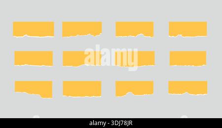 Set of vector torn paper pieces. Stock Vector