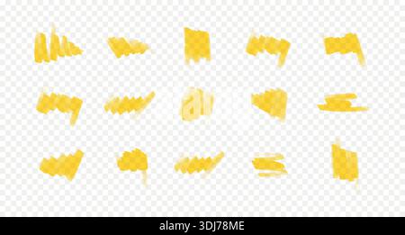 Yellow pen marker strokes. Stock Vector