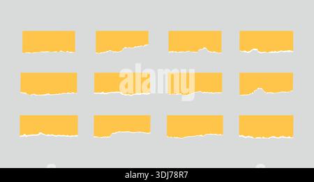 Vector paper pieces with torn edges. Stock Vector