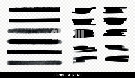 Marker and brush strokes. Stock Vector