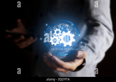 Automation workflow optimization ideas industrial business process marking Stock Photo