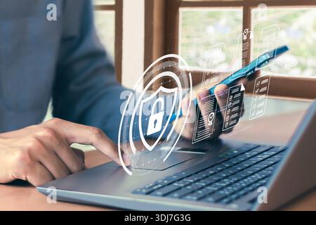Concepts related to business and technology efficiency digital document checklists on-screen and document validation management. Stock Photo