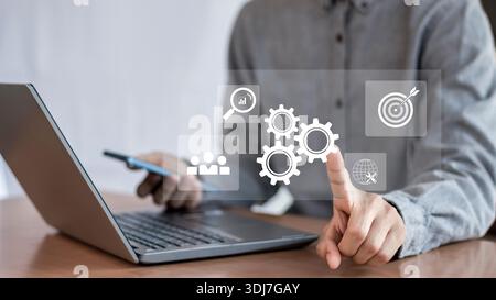 Automation workflow optimization ideas industrial business process marking Stock Photo