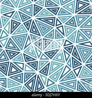 Triangulation geometric shapes background. Medium triangle size. Multiple repeated inner triangles. Monotone style. Repeatable pattern. Stock Vector