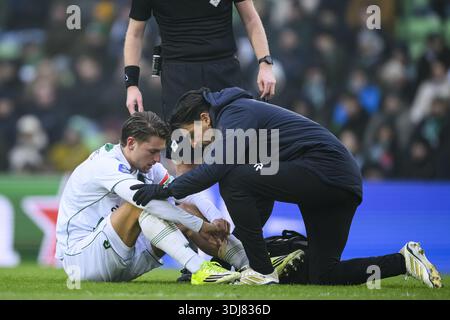 GRONINGEN - Stije Resink of FC Groningen during the Dutch Eredivisie match between FC Groningen and Fortuna Sittard at the Euroborg Stadium on January 25, 2026, in Groningen, Netherlands. COR LASKER / ANP Stock Photo