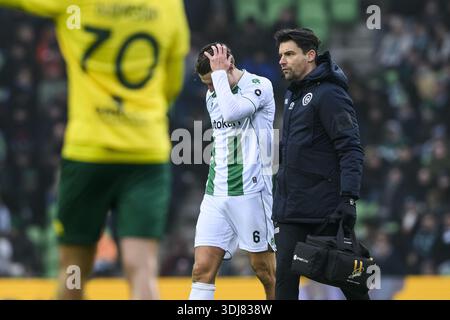 GRONINGEN - Stije Resink of FC Groningen during the Dutch Eredivisie match between FC Groningen and Fortuna Sittard at the Euroborg Stadium on January 25, 2026, in Groningen, Netherlands. COR LASKER / ANP Stock Photo