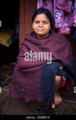 Portrait of a young woman from rural Odisha, India Stock Photo