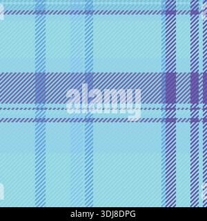 Loft vector background tartan, kilt check plaid fabric. Argyle pattern texture seamless textile in cyan and indigo colors palette. Stock Vector