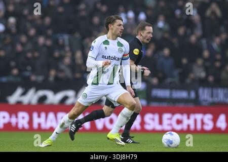 GRONINGEN - Stije Resink of FC Groningen during the Dutch Eredivisie match between FC Groningen and Fortuna Sittard at the Euroborg Stadium on January 25, 2026, in Groningen, Netherlands. COR LASKER / ANP Stock Photo