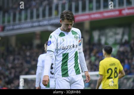 GRONINGEN - Stije Resink of FC Groningen during the Dutch Eredivisie match between FC Groningen and Fortuna Sittard at the Euroborg Stadium on January 25, 2026, in Groningen, Netherlands. COR LASKER / ANP Stock Photo