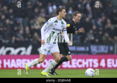 GRONINGEN - Stije Resink of FC Groningen during the Dutch Eredivisie match between FC Groningen and Fortuna Sittard at the Euroborg Stadium on January 25, 2026, in Groningen, Netherlands. COR LASKER / ANP Stock Photo