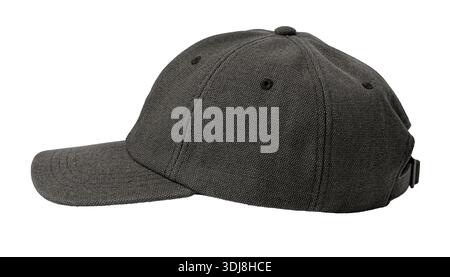 Dark gray baseball cap textured fabric isolated on transparent background Stock Photo