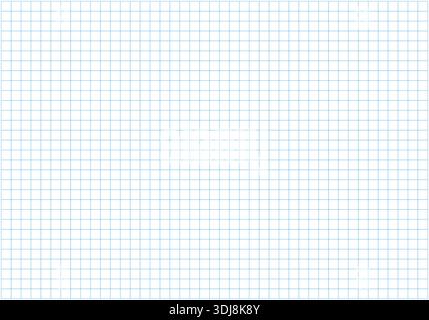 Grid blue texture on white background. Mathematics pattern. Typographical template for notebooks productions. Wide squared blue grid paper. Blank Stock Vector