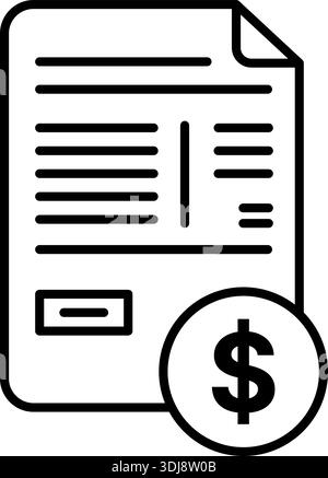 Receipt icon representing proof of payment purchase record transaction history and expense documentation for financial and business use. Stock Vector
