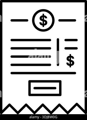 Financial report icon showing a document with currency symbol representing reports accounting summaries financial statements and business records. Stock Vector